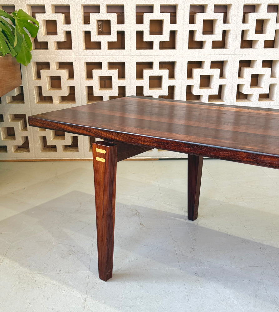 Exquisite Danish Coffee Table in Solid Brazilian Rosewood