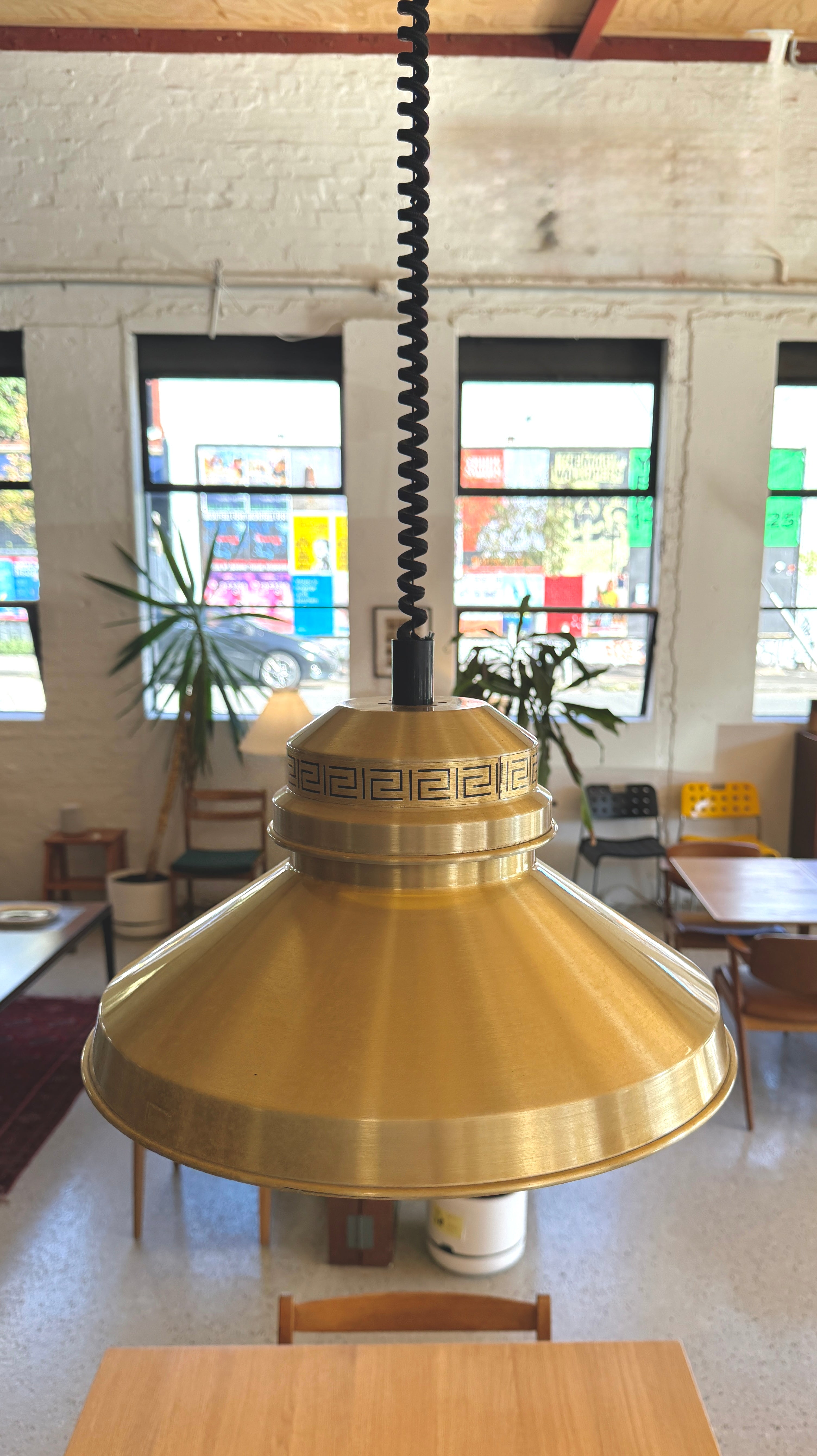 Danish Retractable Pendant in Brass
