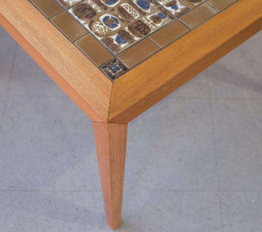 Severin Hansen Corner Table with a Royal Copenhagen Tile Top