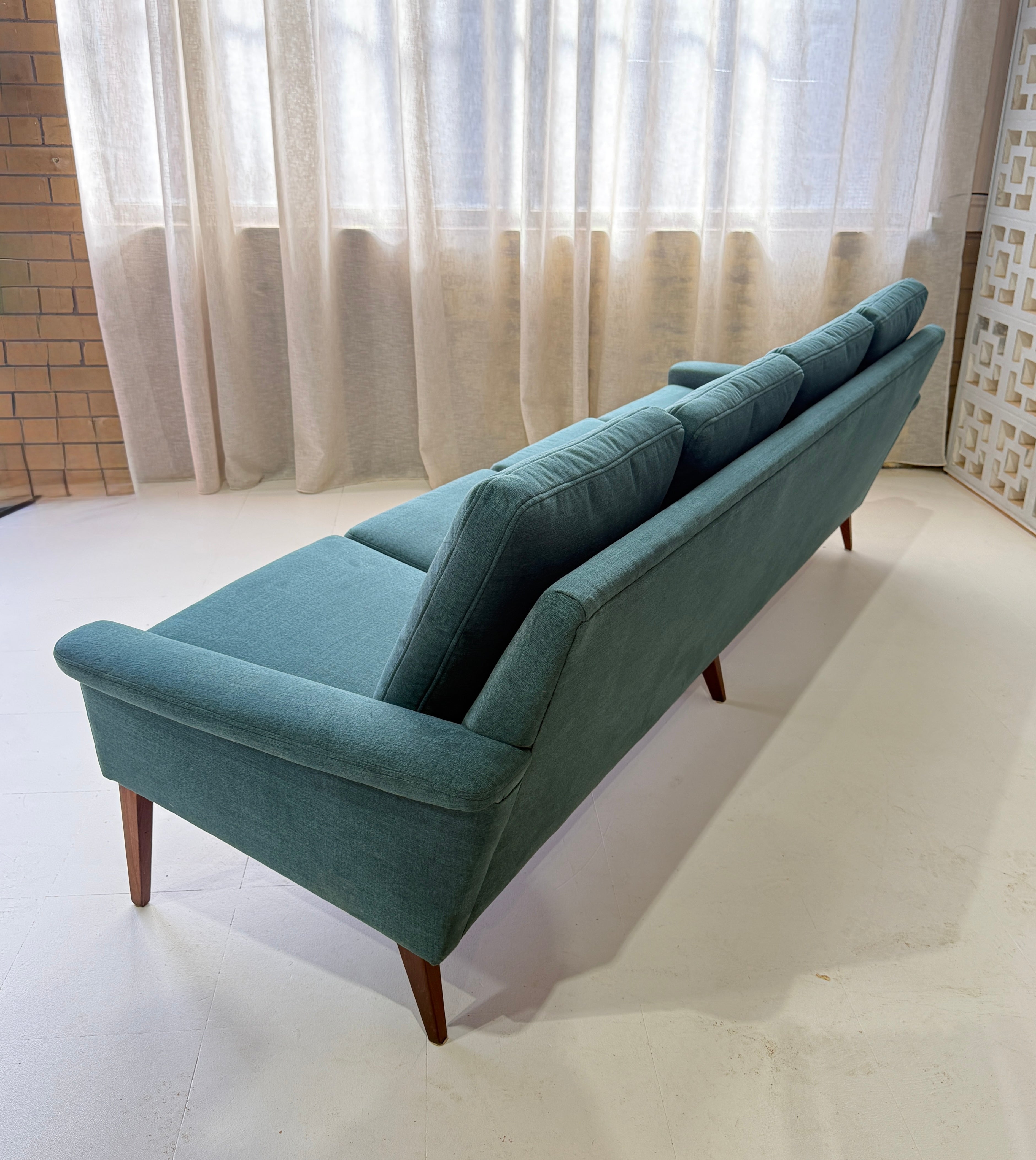 Danish Four Seater Sofa in New Fabric