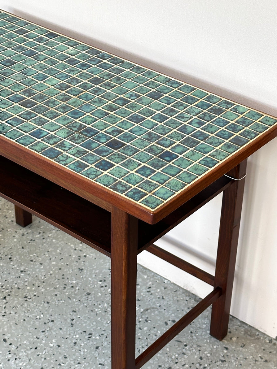 Danish Side Table in Teak with a Tile Top