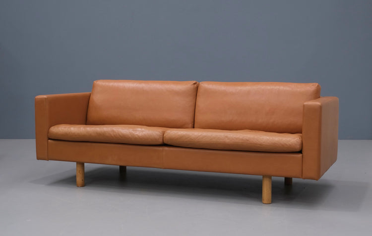 Danish 3 Seater Sofa in Tan Leather