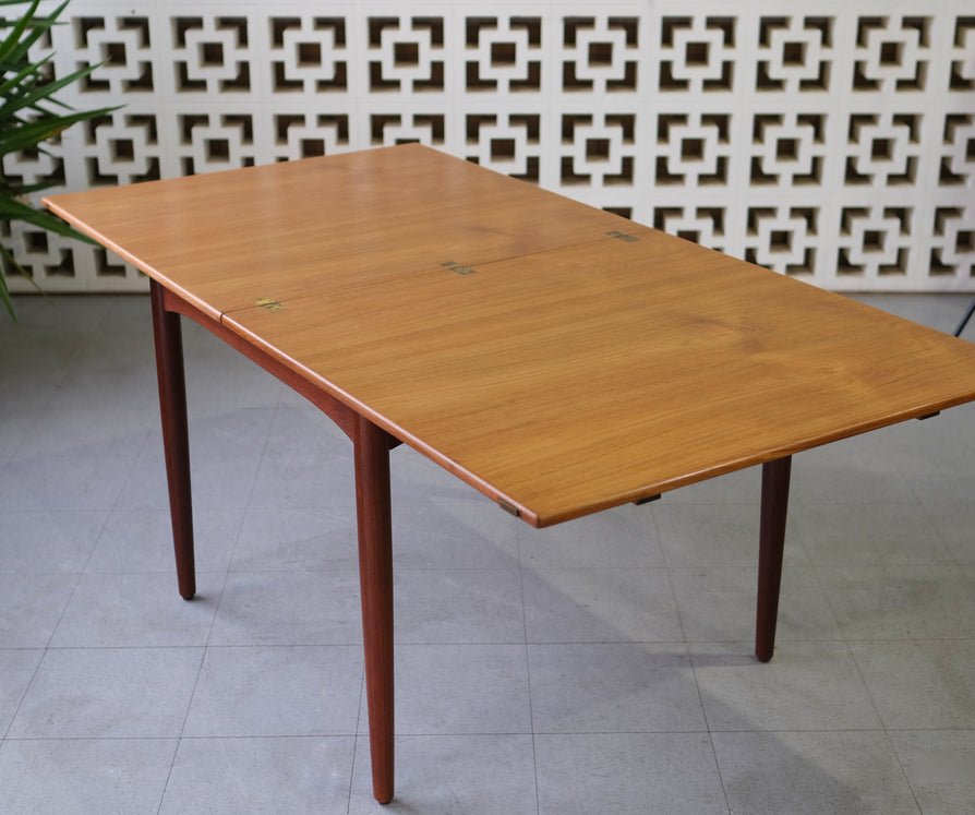Danish Folding Extension Dining Table in Teak