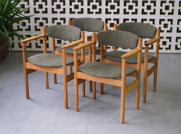 Four Jørgen Bækmark Dining Chairs in European Oak