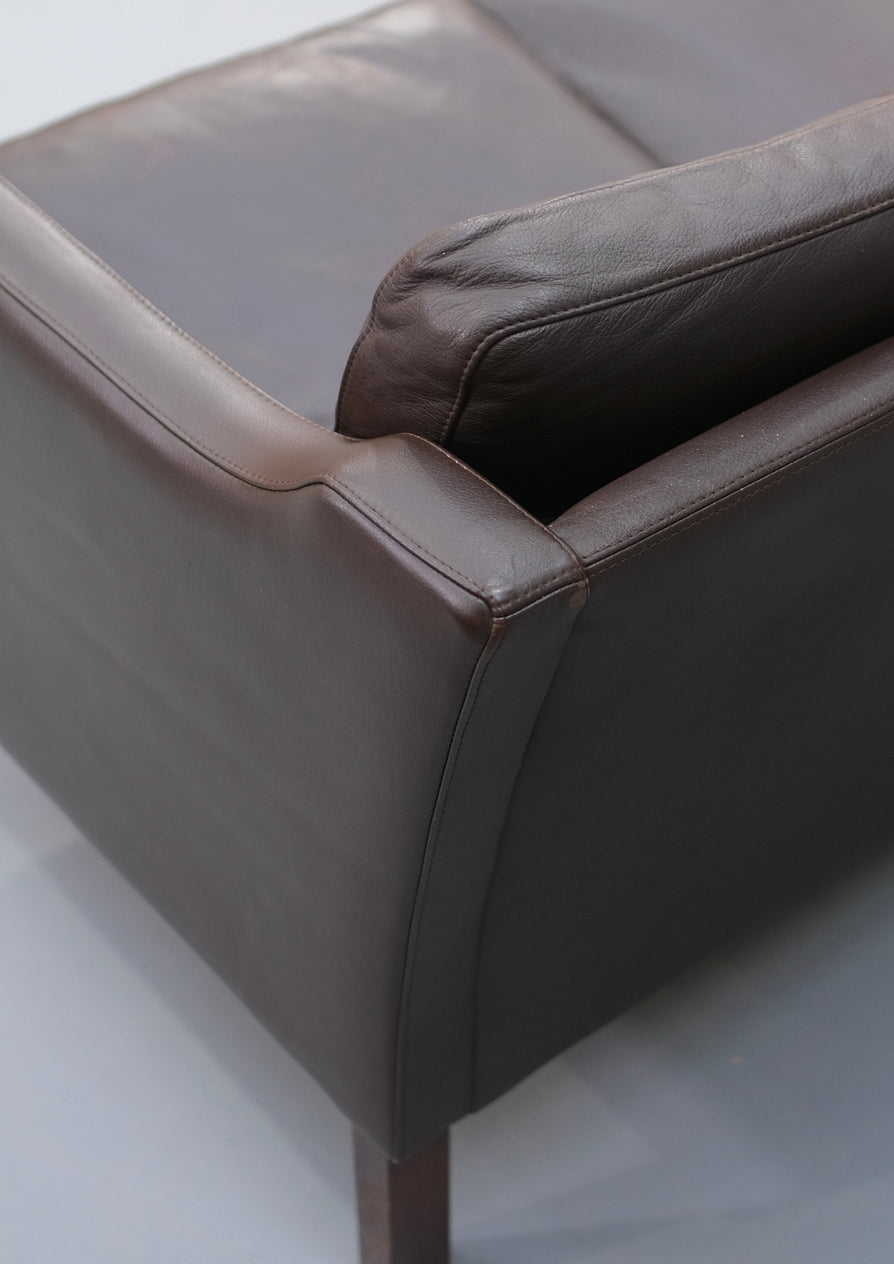 Danish Lounge Chair in Brown Leather