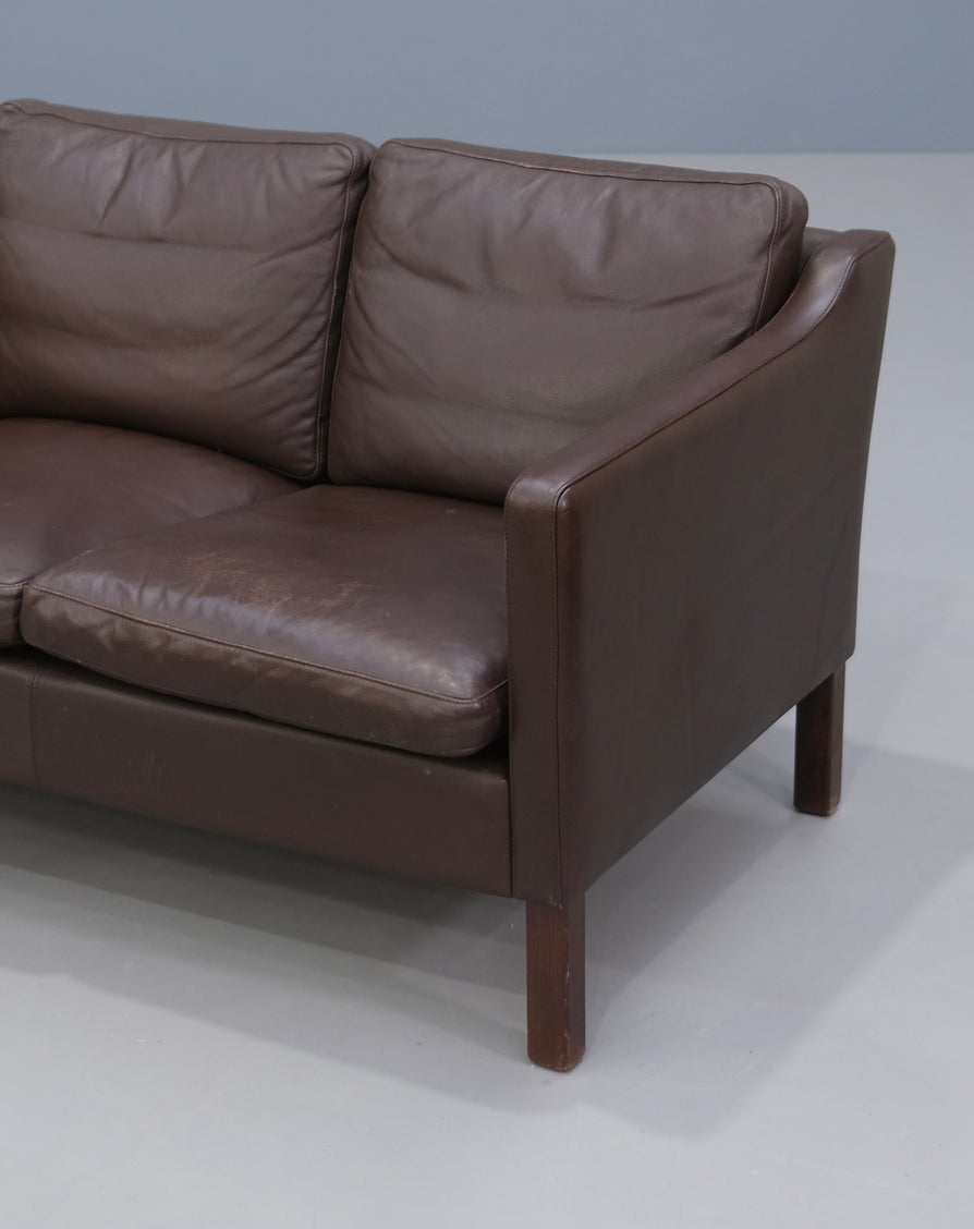 Danish Three-Seater Sofa in Leather