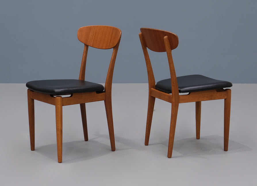 Four Gunnar Aagaard Andersen Dining Chairs in Oak & Teak