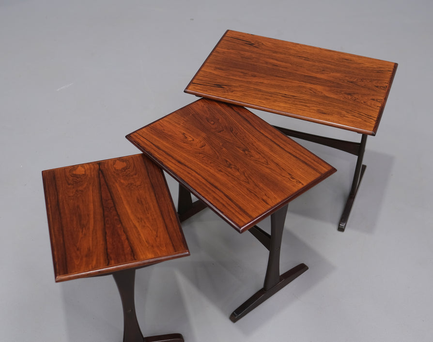 Danish Nest of Tables in Rosewood