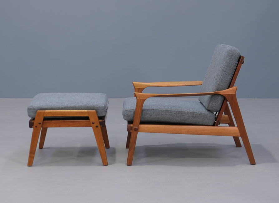 Danish Deluxe "INGA" Chair and Footstool