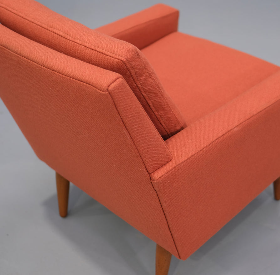 Danish Lounge Chair in New Fabric