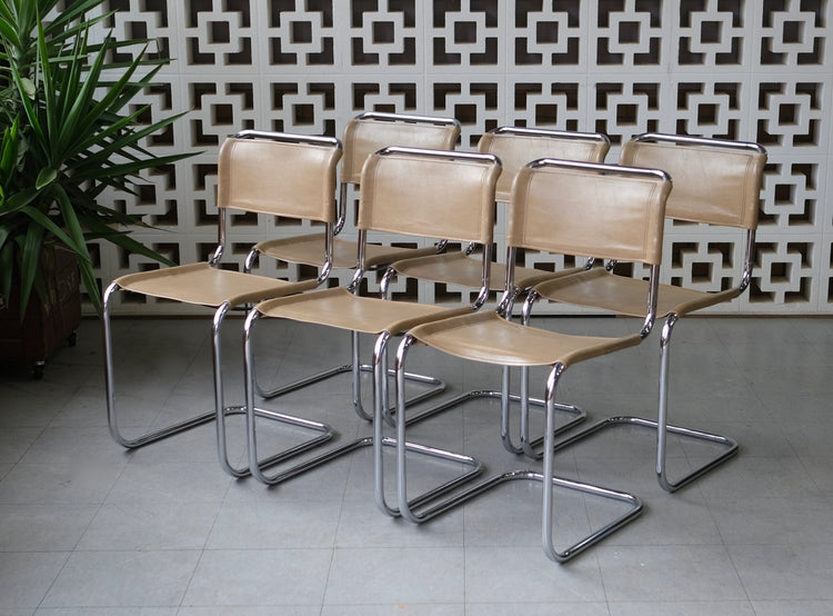 Six 1970s Cantilever Dining Chairs