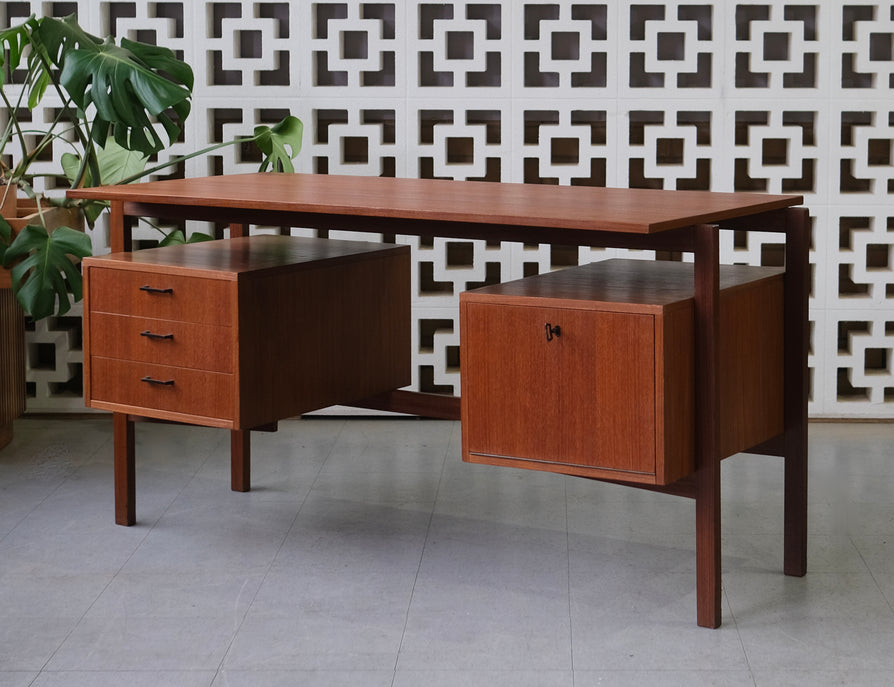 Mid-Century Floating Top Writing Desk