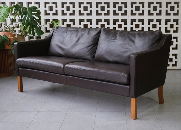 Danish 2.5 Seater in Brown Leather