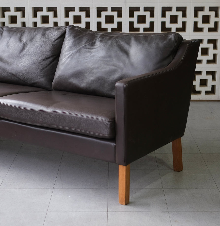 Danish 2.5 Seater in Brown Leather