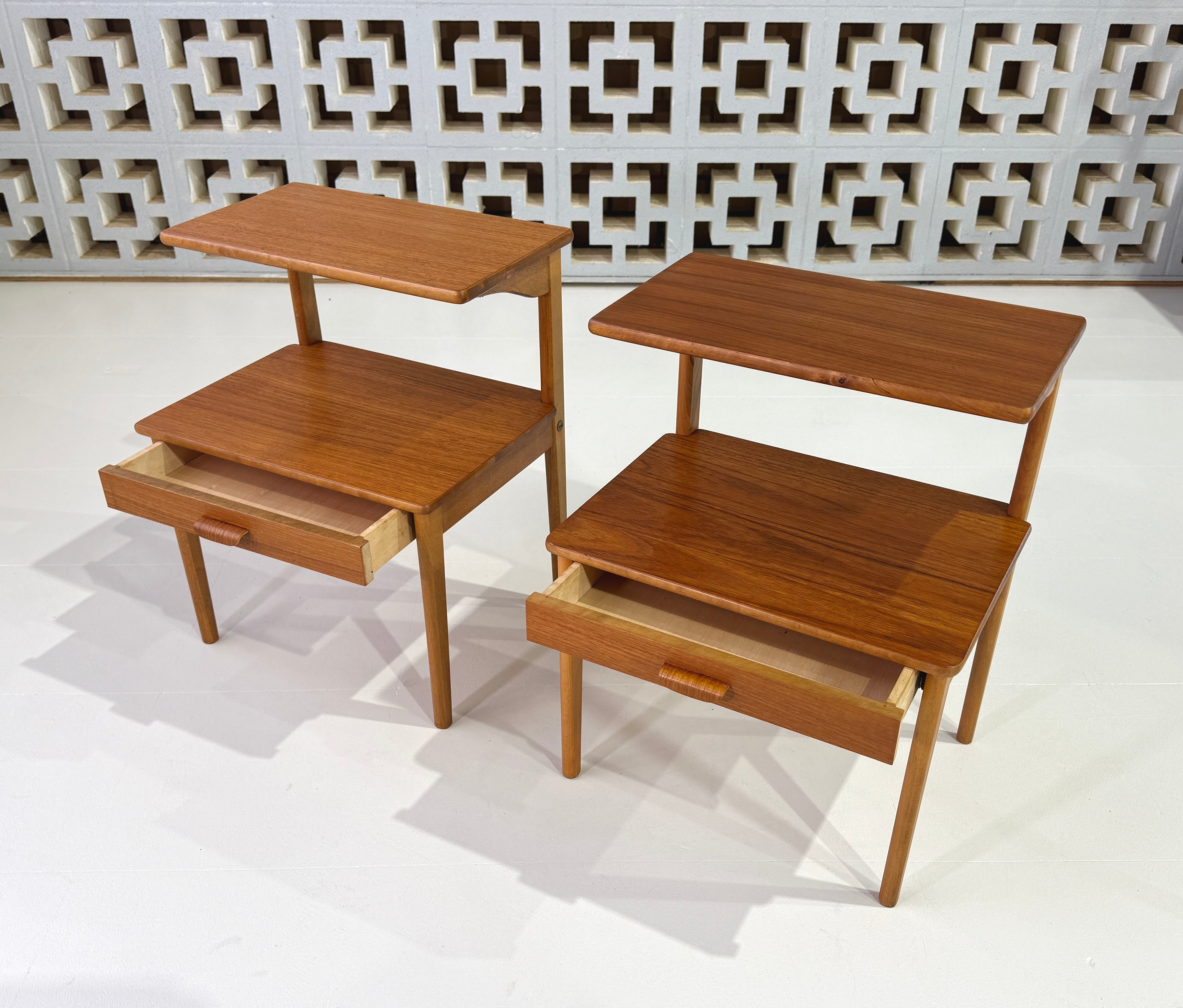 Pair of Teak Bedside Tables