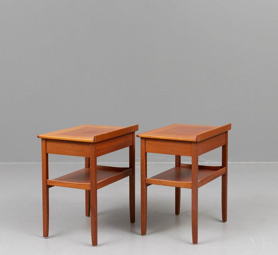 Pair of Danish Bedside Tables in Teak