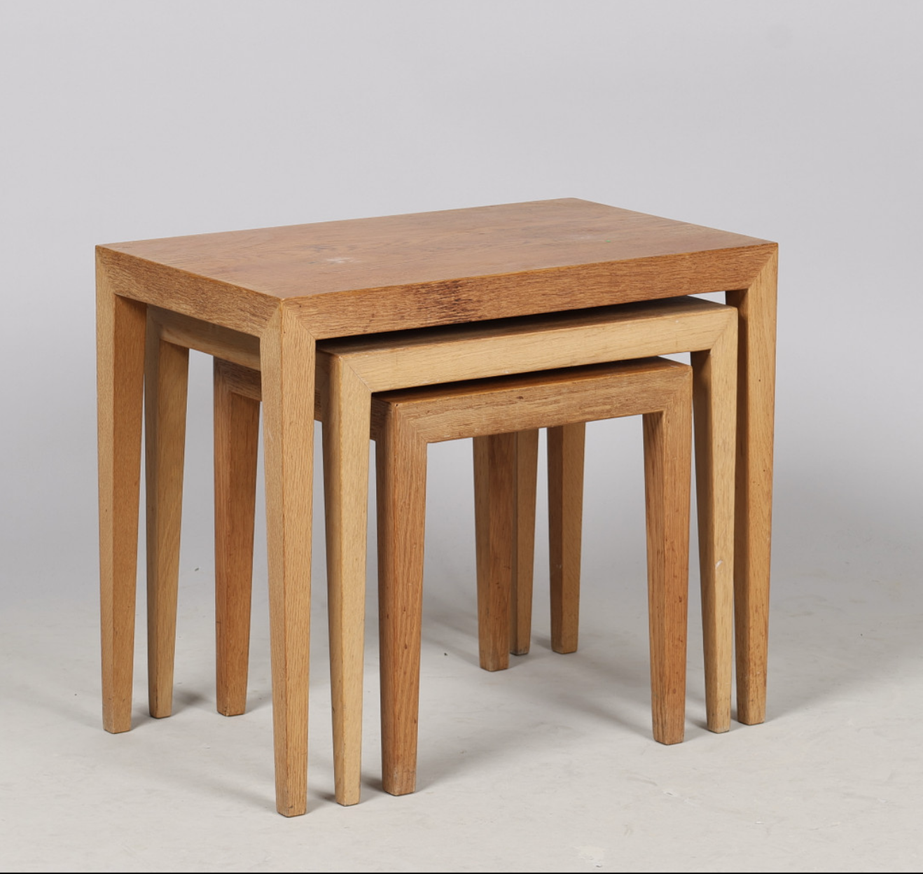 Nest of Three Severin Hansen Tables in Oak