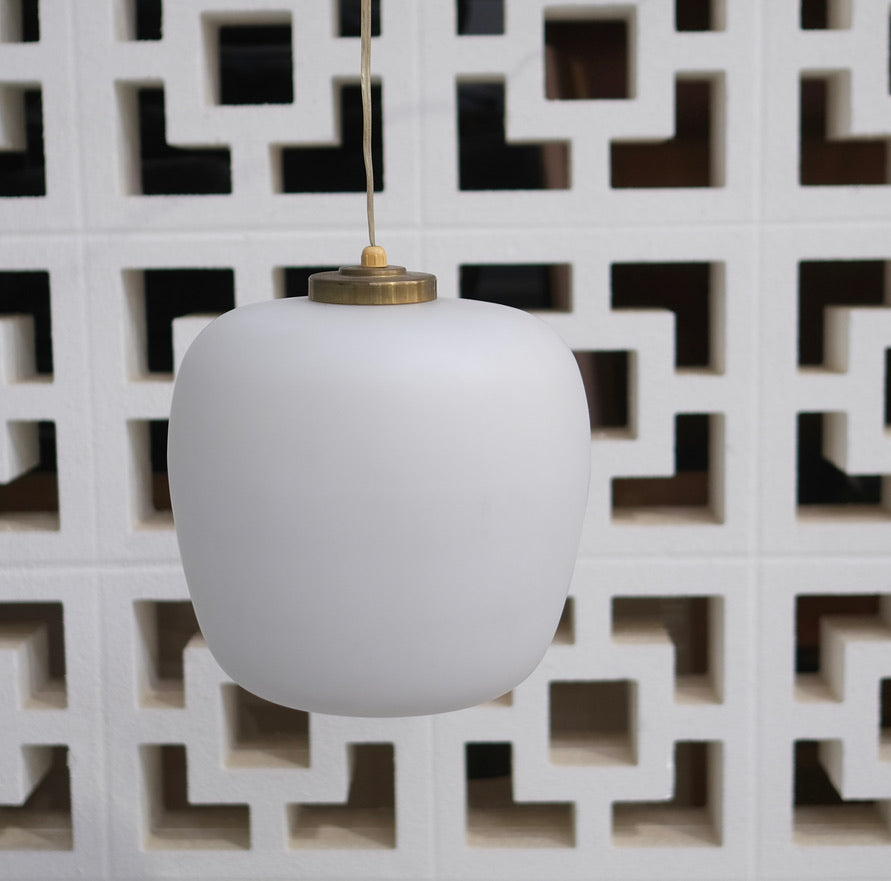Apple Pendant in Frosted Glass