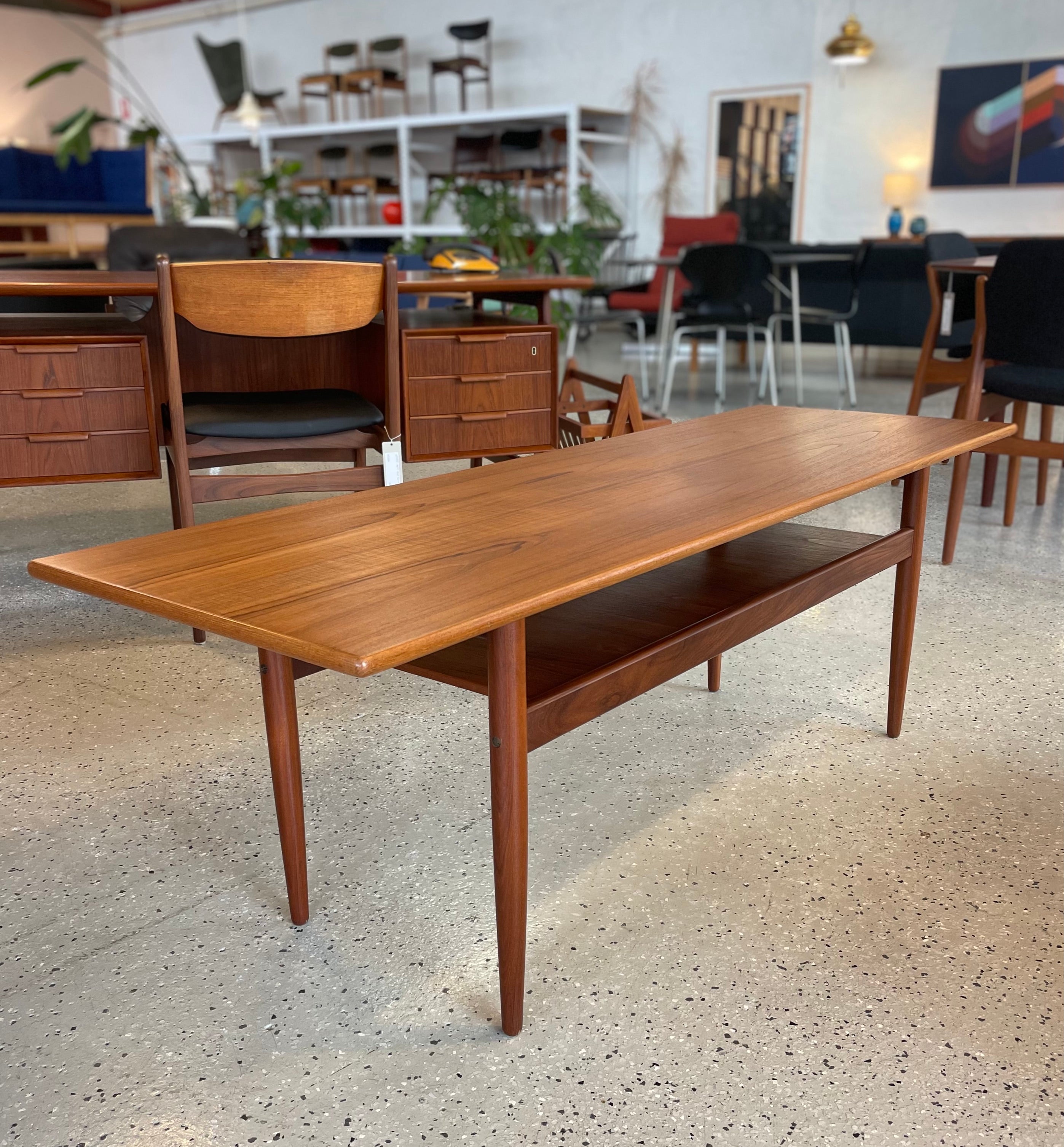 Vintage Indoor Teak Dining Table Danish Coffee Table In Teak