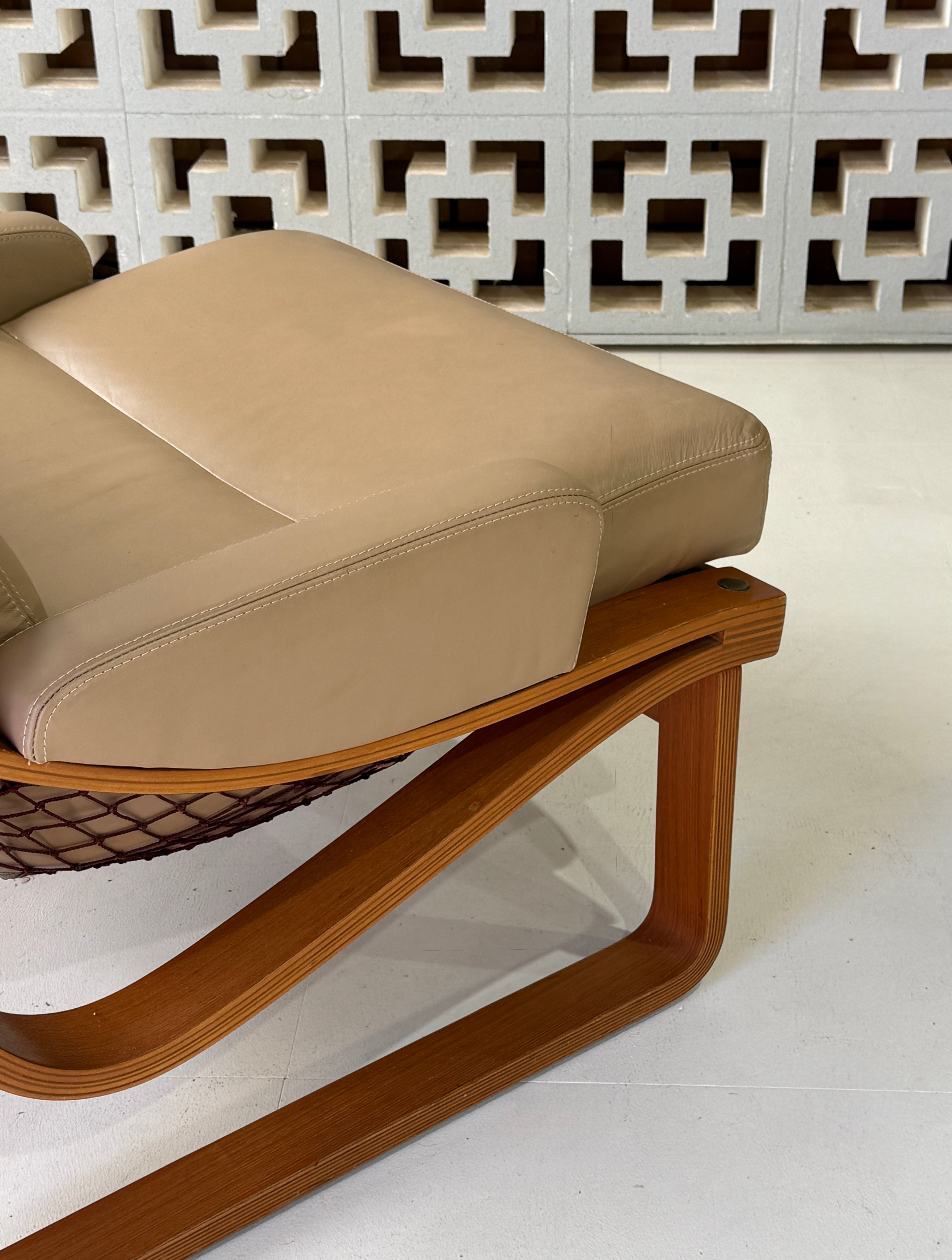 Tessa T4 Lounge Chair in a Light Tan Leather