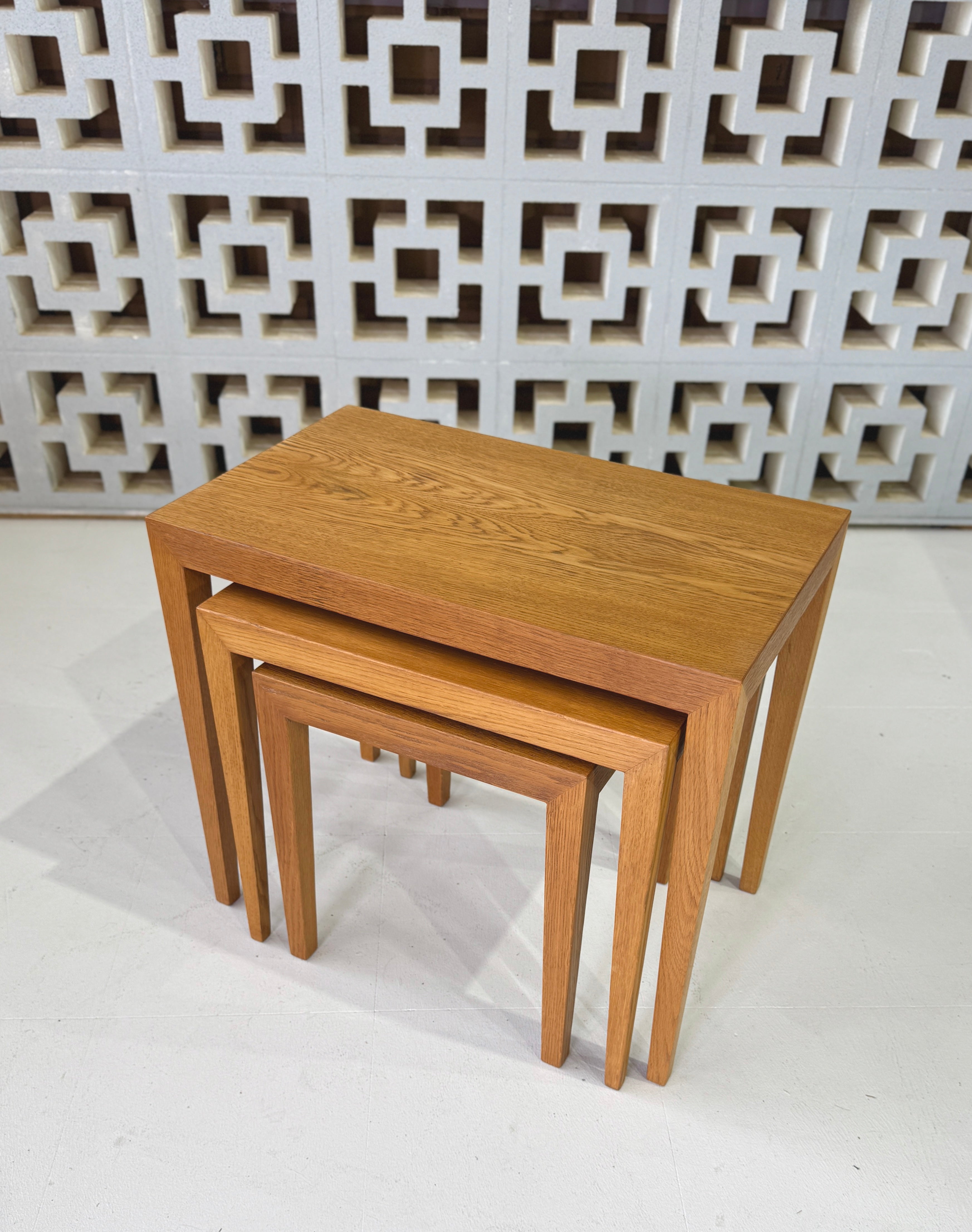 Nest of Three Severin Hansen Tables in Oak