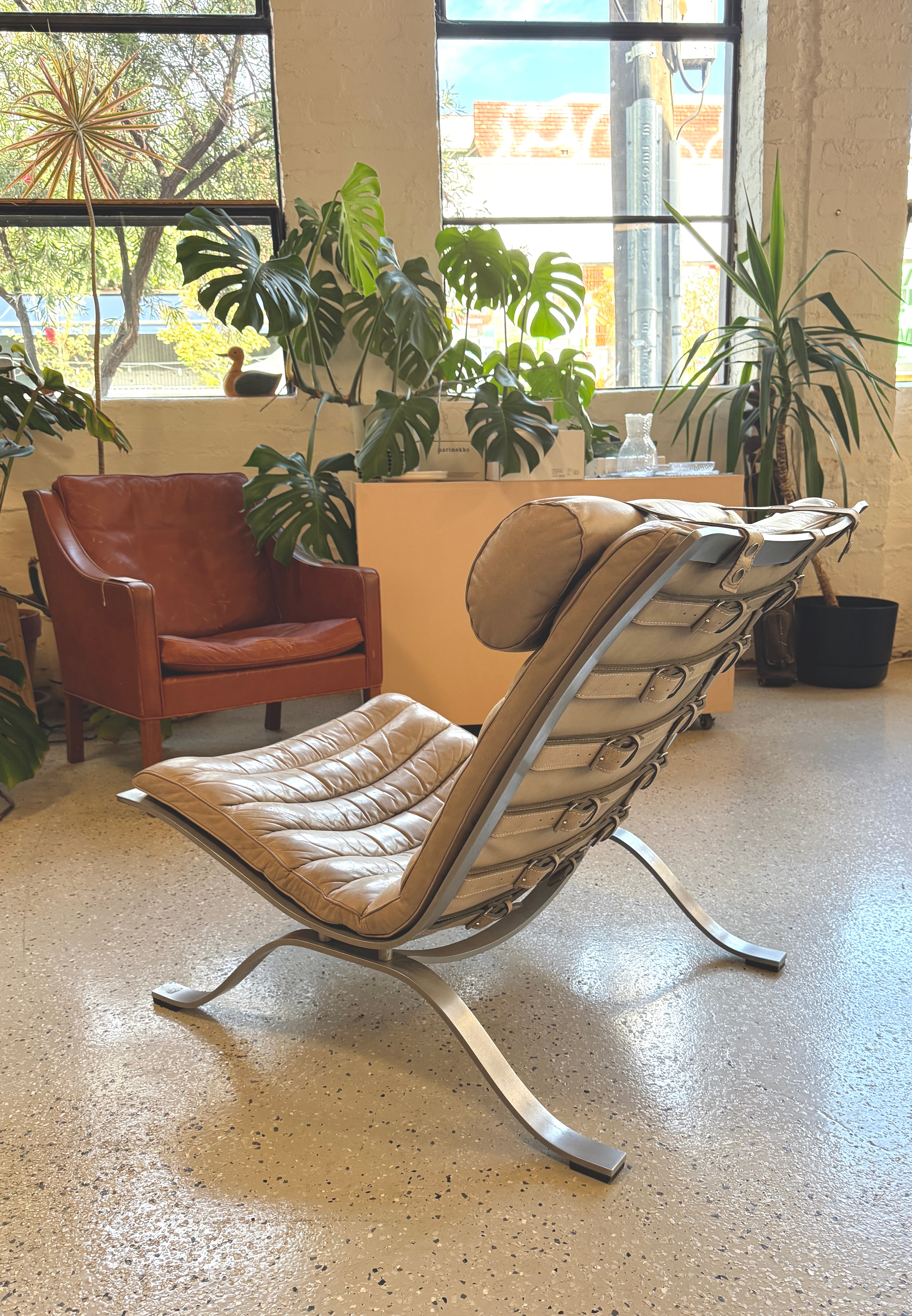Arne Norell “Ari” Lounge Chair in Taupe Leather