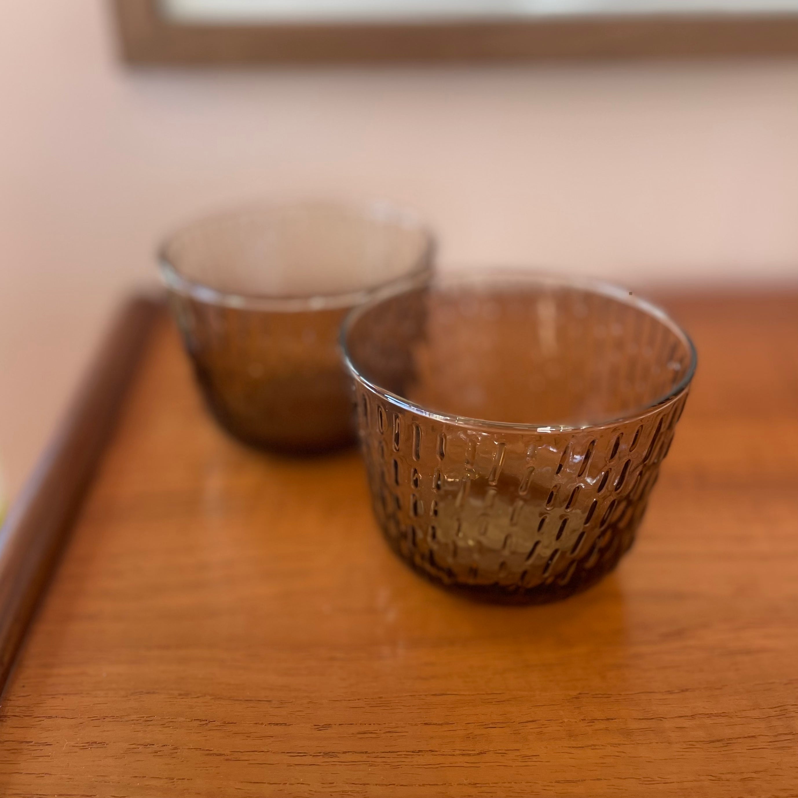 Marimekko Syksy Pair of Glass Tumblers (Amber Brown)