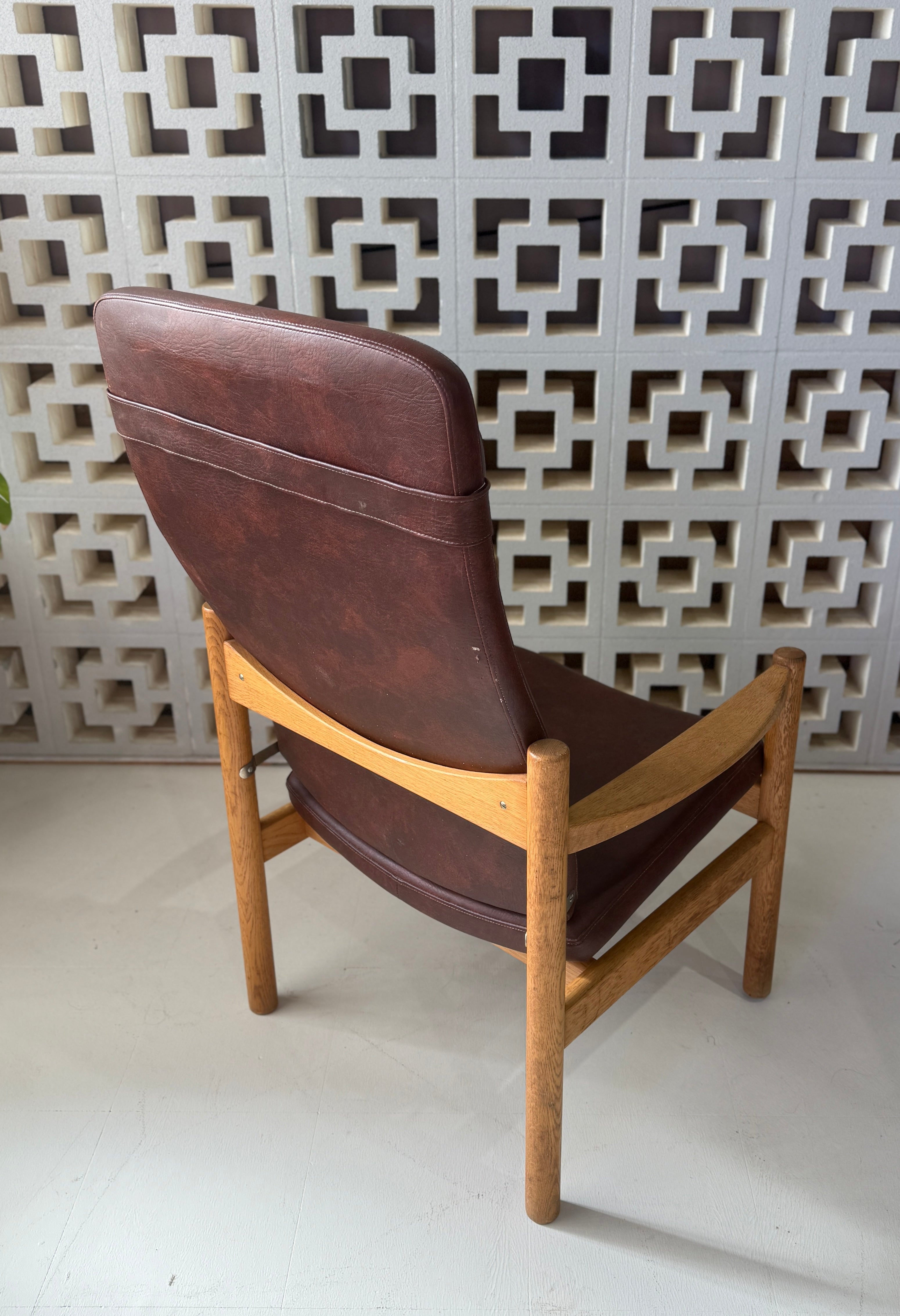 Danish High-Back Easy Chair in Oak