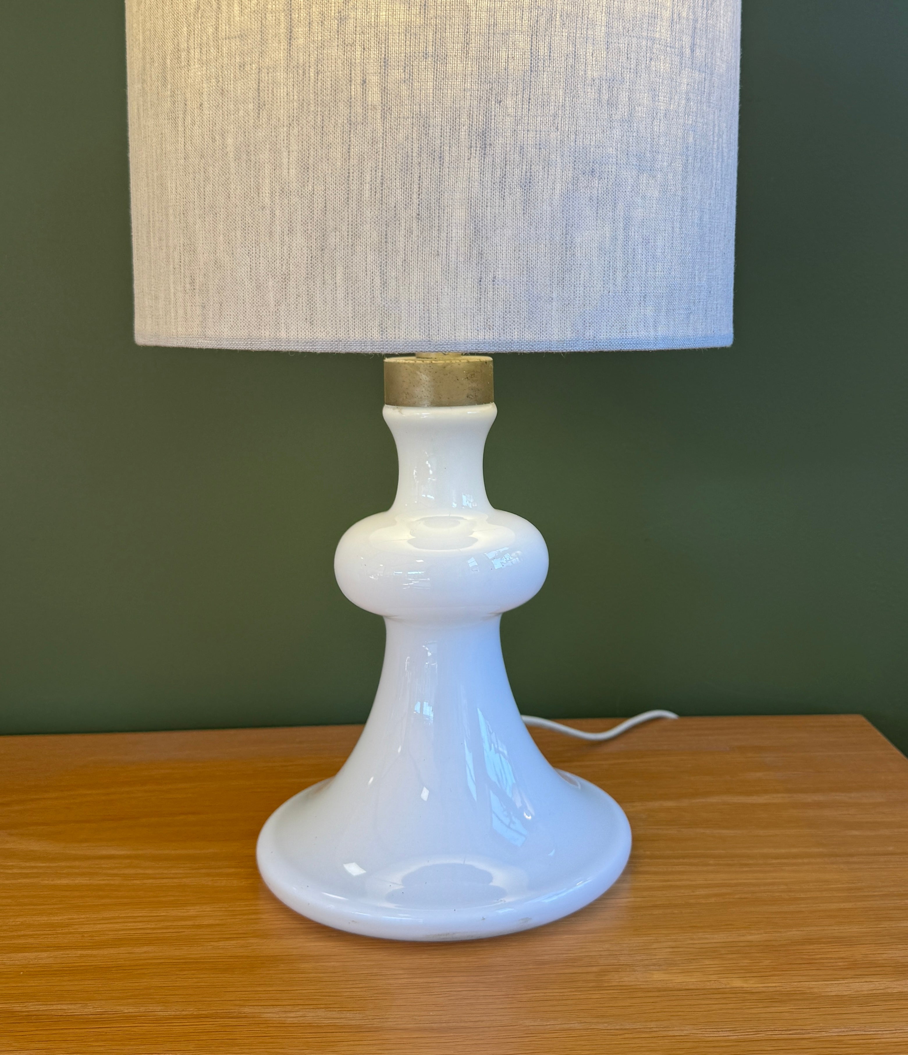 Michael Bang for Holmegaard “Backgammon” Table Lamp in Opaline