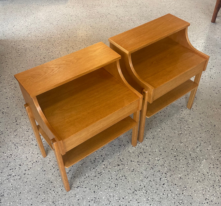 Pair of Swedish Bedside Tables in Oak