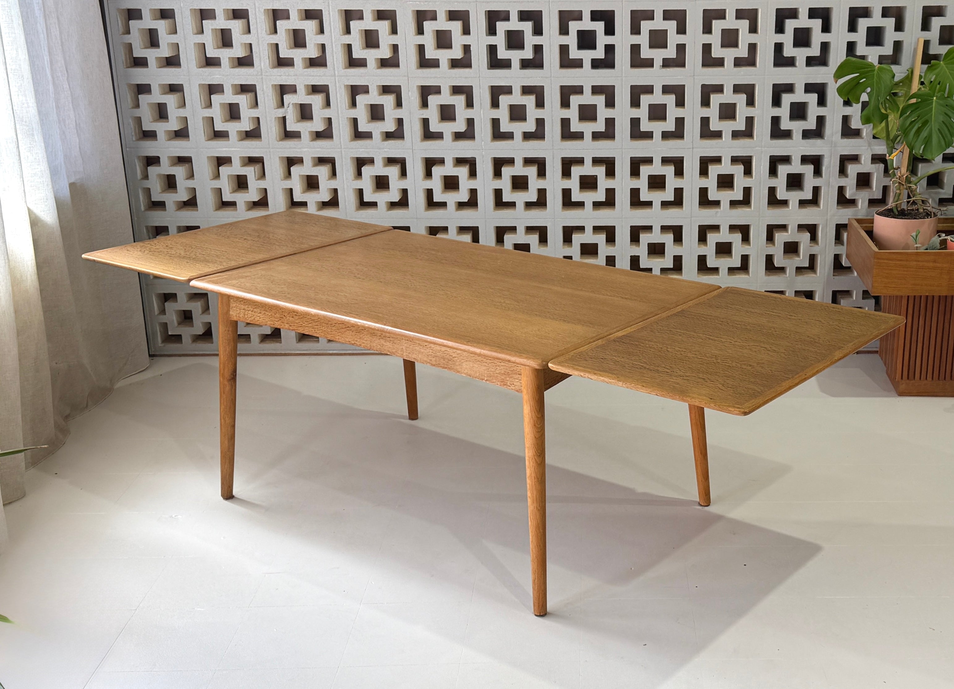 Danish Extension Dining Table in European Oak