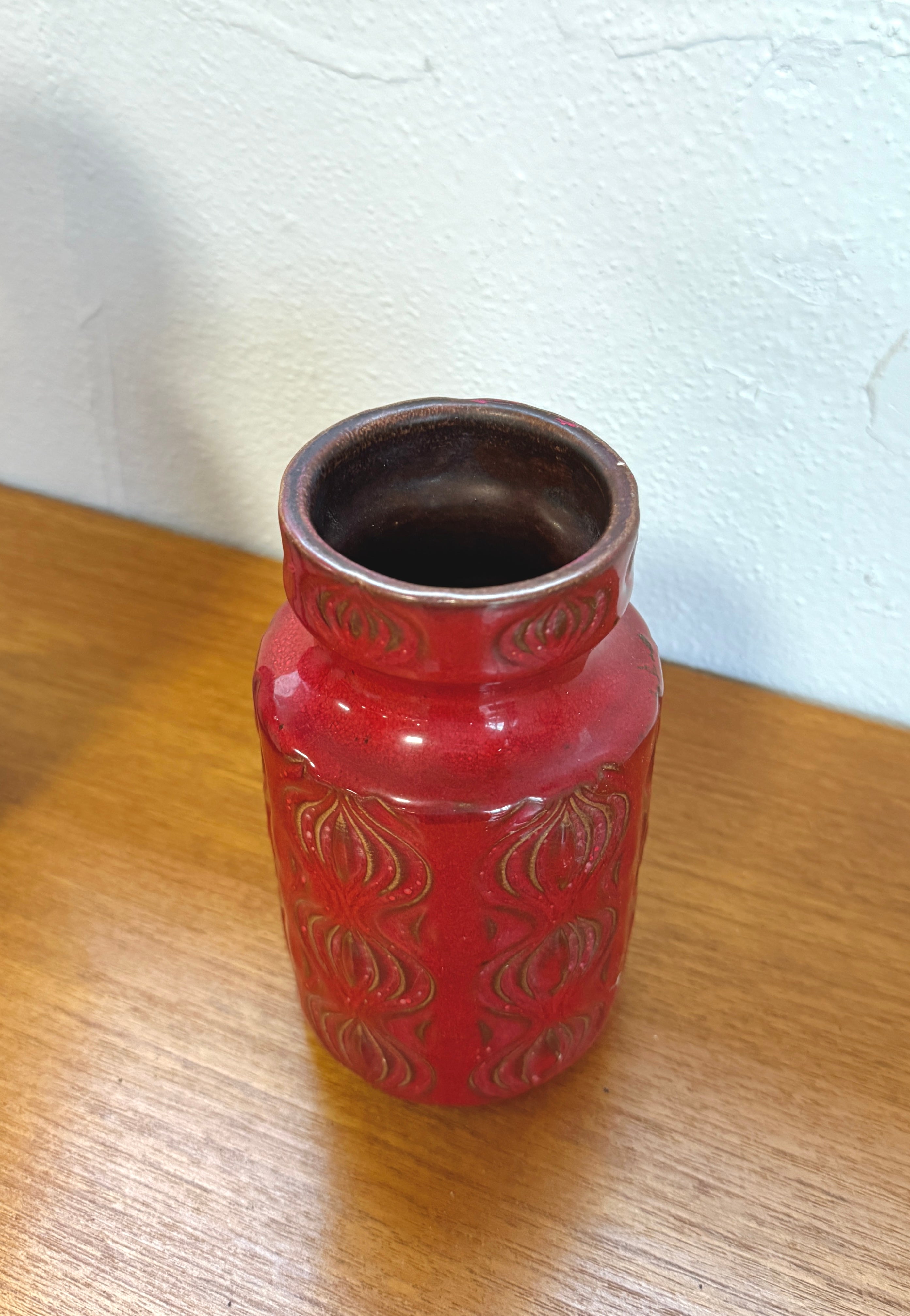 West German Scheurich Vase in Red
