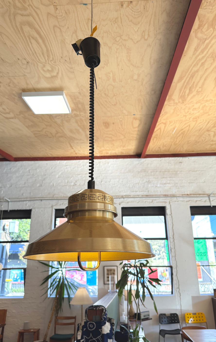 Danish Retractable Pendant in Brass