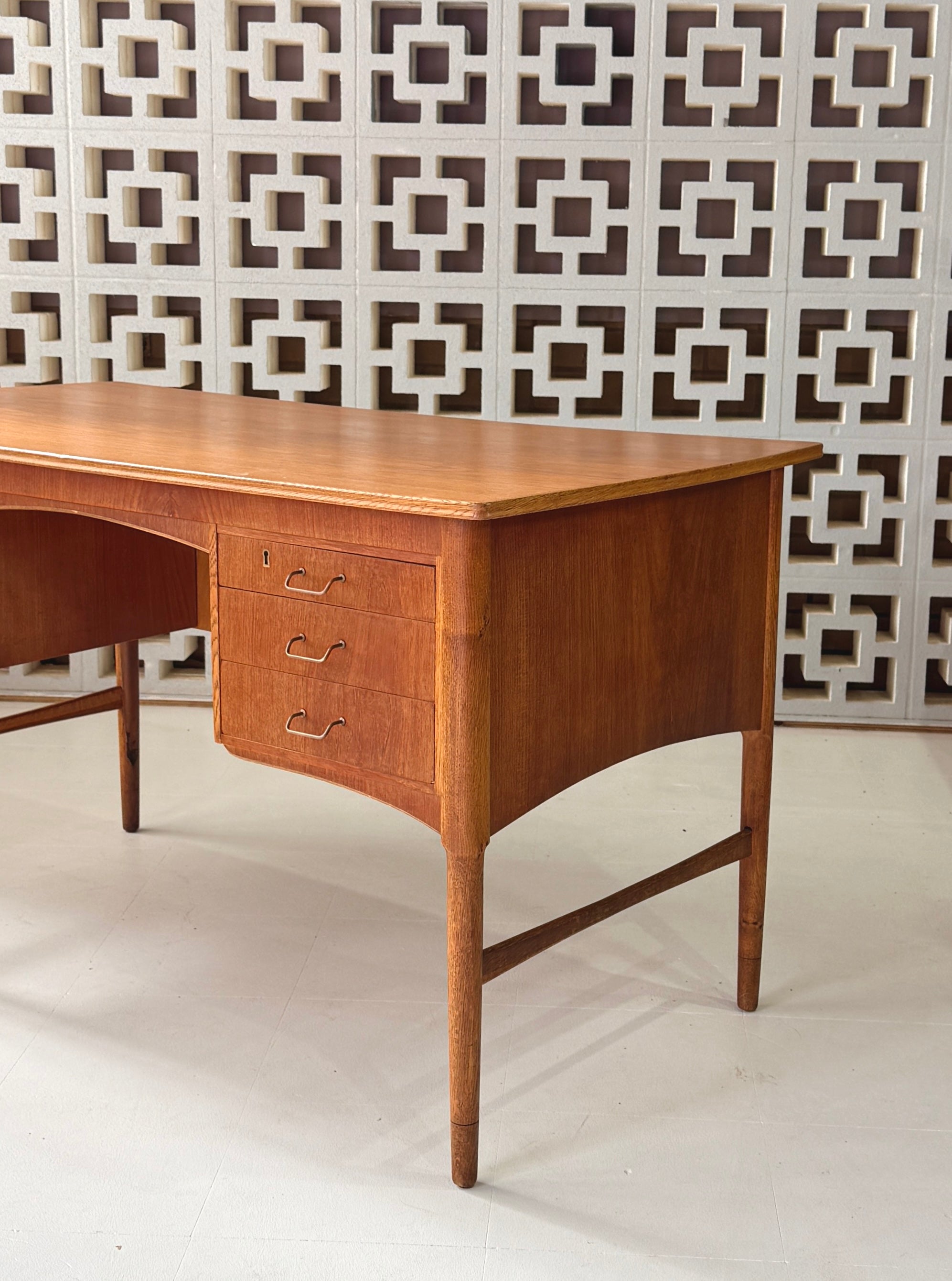 1950s Danish Writing Desk in Teak & Oak