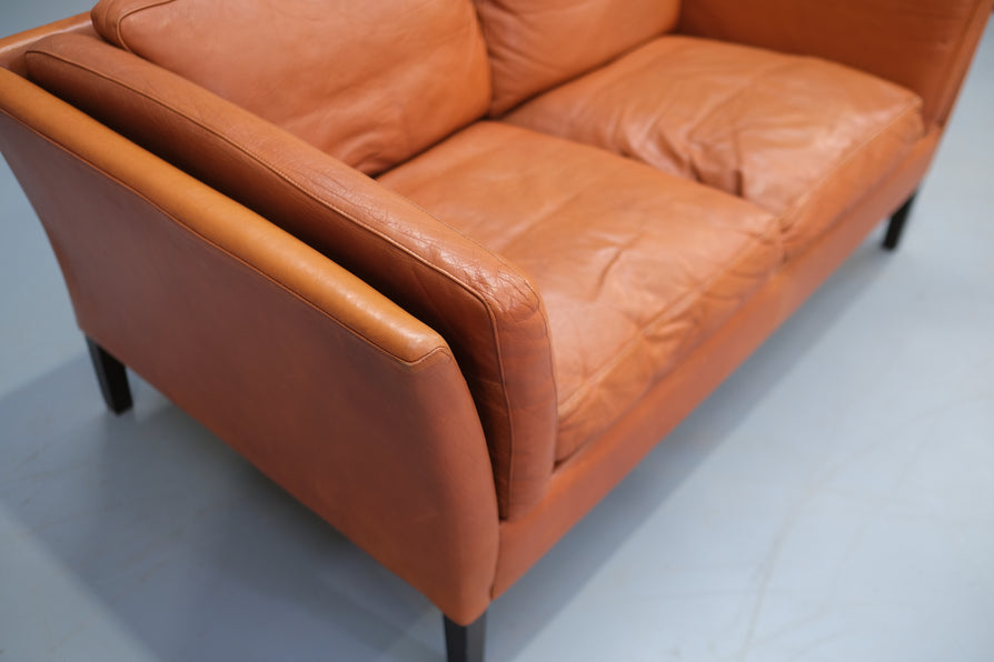 Two Seater Sofa in Tan Leather