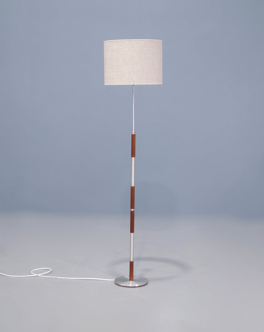 Danish Floor Lamp in Brushed Aluminium