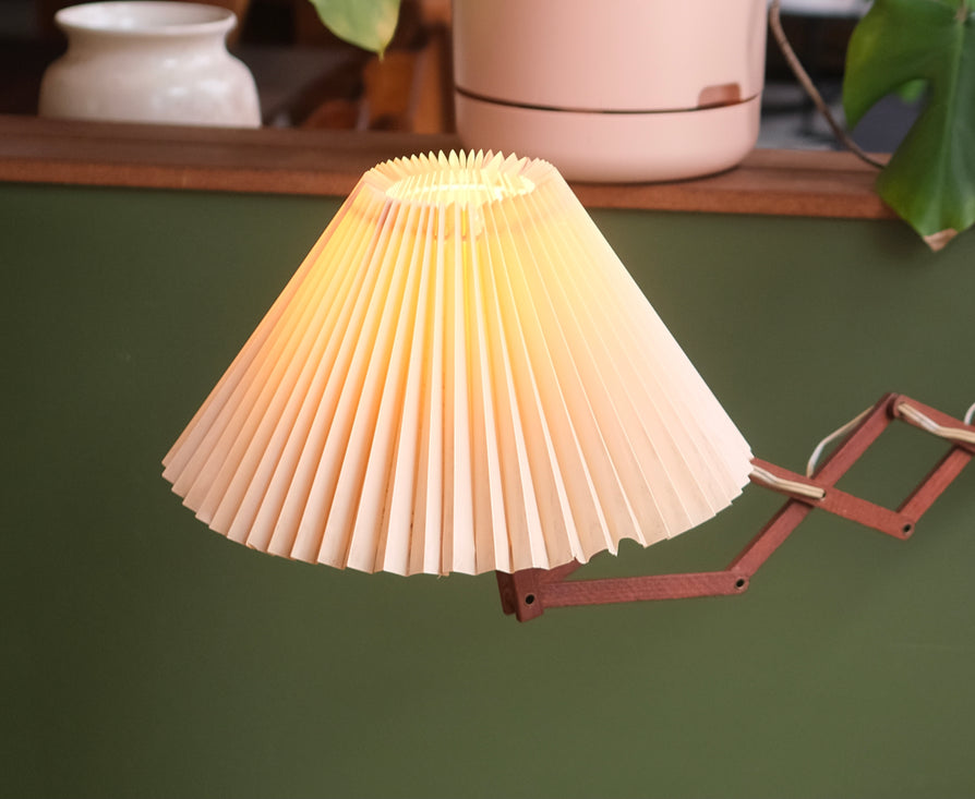 Danish Scissor Lamp in Teak