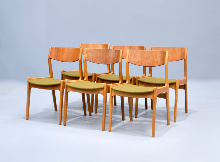 Six Nova Dining Chairs in Oak and Teak