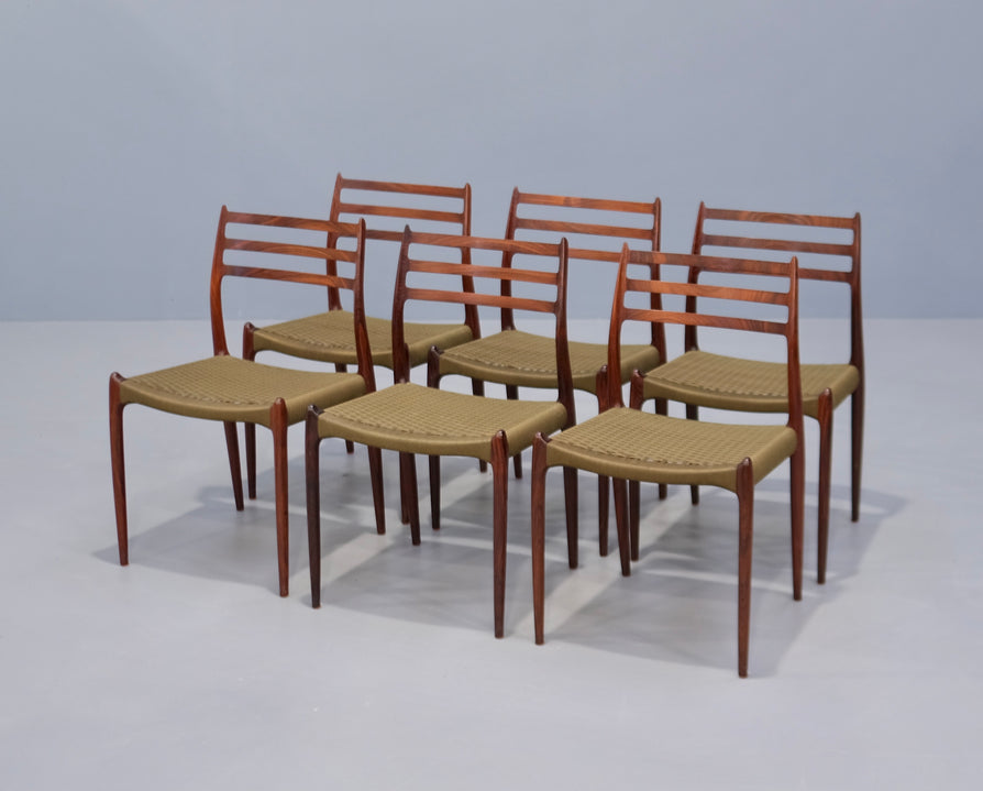 Six Møller 78 Dining Chairs in Rosewood