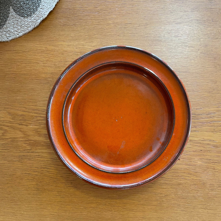 Danish Mid-Century Low-Sided Ceramic Bowl