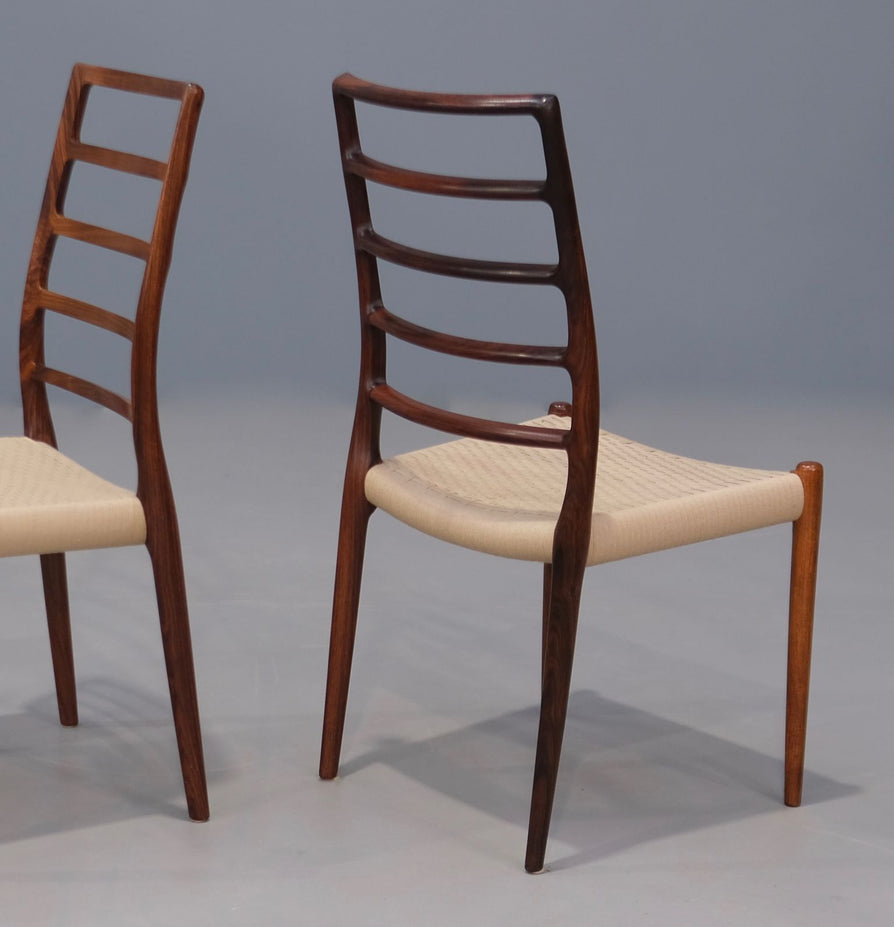 Pair of Niels Møller No.82 Dining Chairs in Rosewood