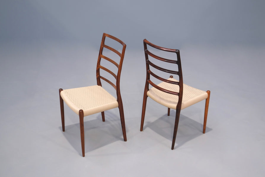 Pair of Niels Møller No.82 Dining Chairs in Rosewood