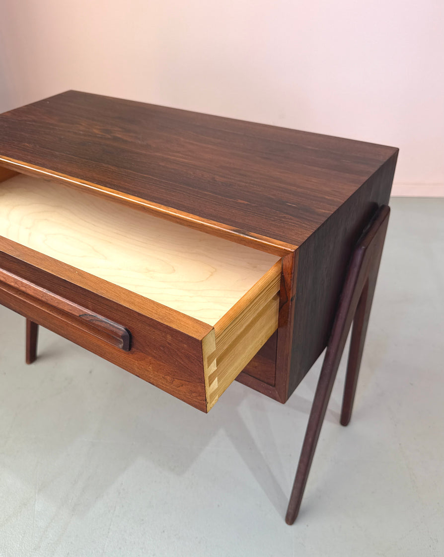 Low-Profile Danish Bedside Drawers in Rosewood