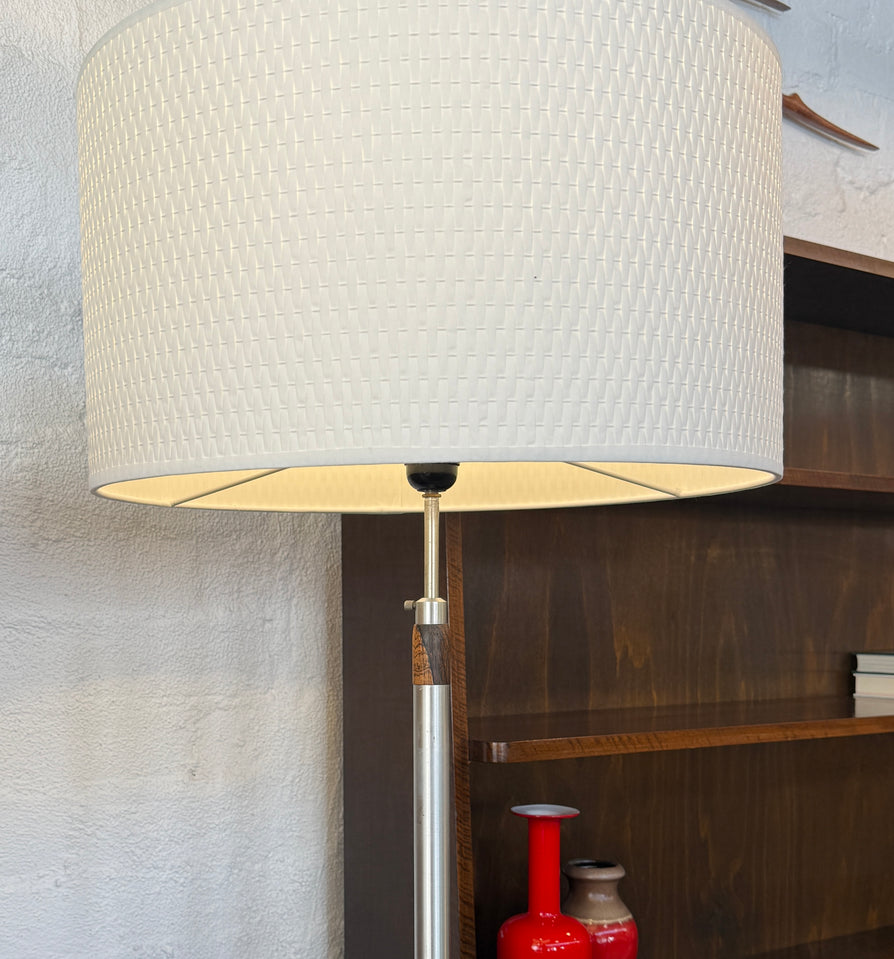 Danish Floor Lamp in Rosewood & Brushed Aluminium