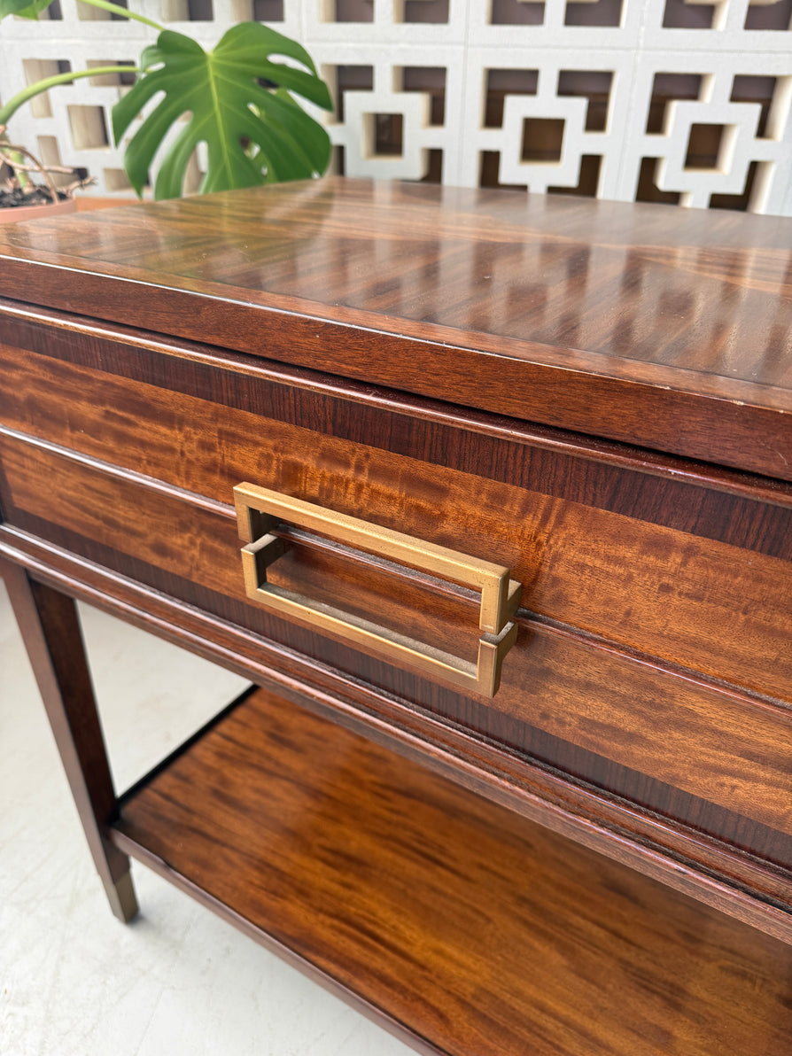 Pair of Large Bedside / Hall Tables in Mahogany