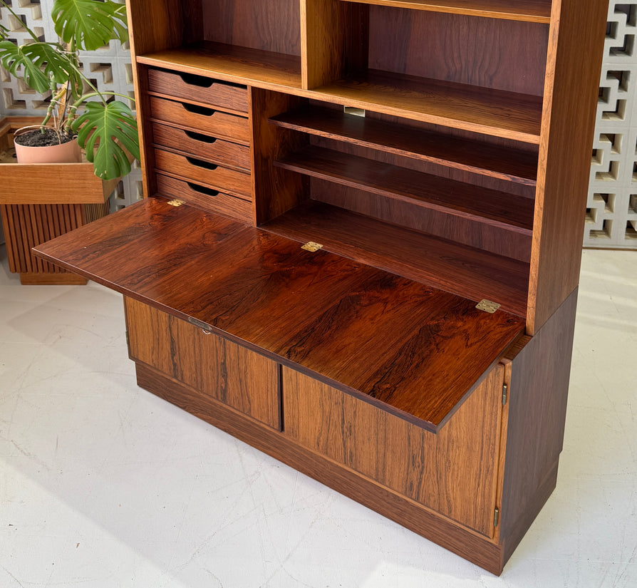 Carlo Jensen for Poul Hundevad Wall Unit / Desk in Rosewood