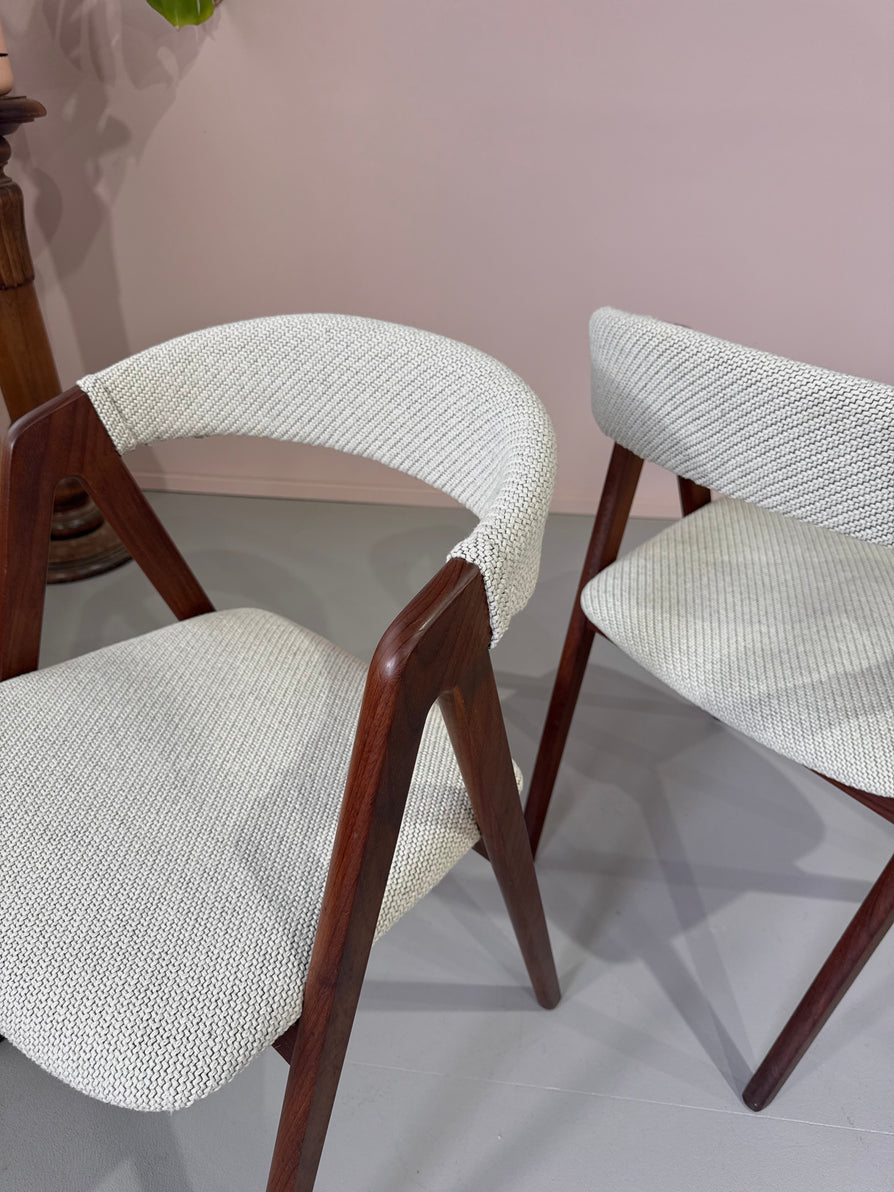 Six Danish Compass Dining Chairs
