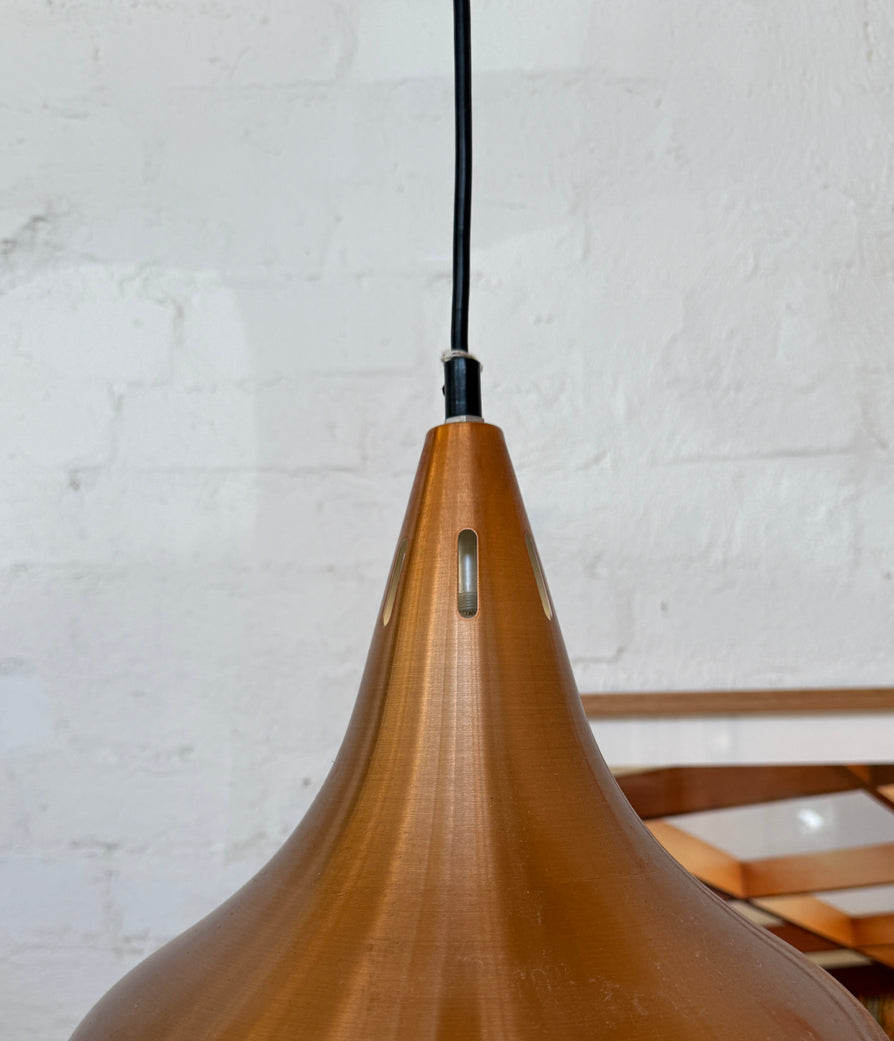 Danish Teardrop Pendant in Brushed Copper Aluminium