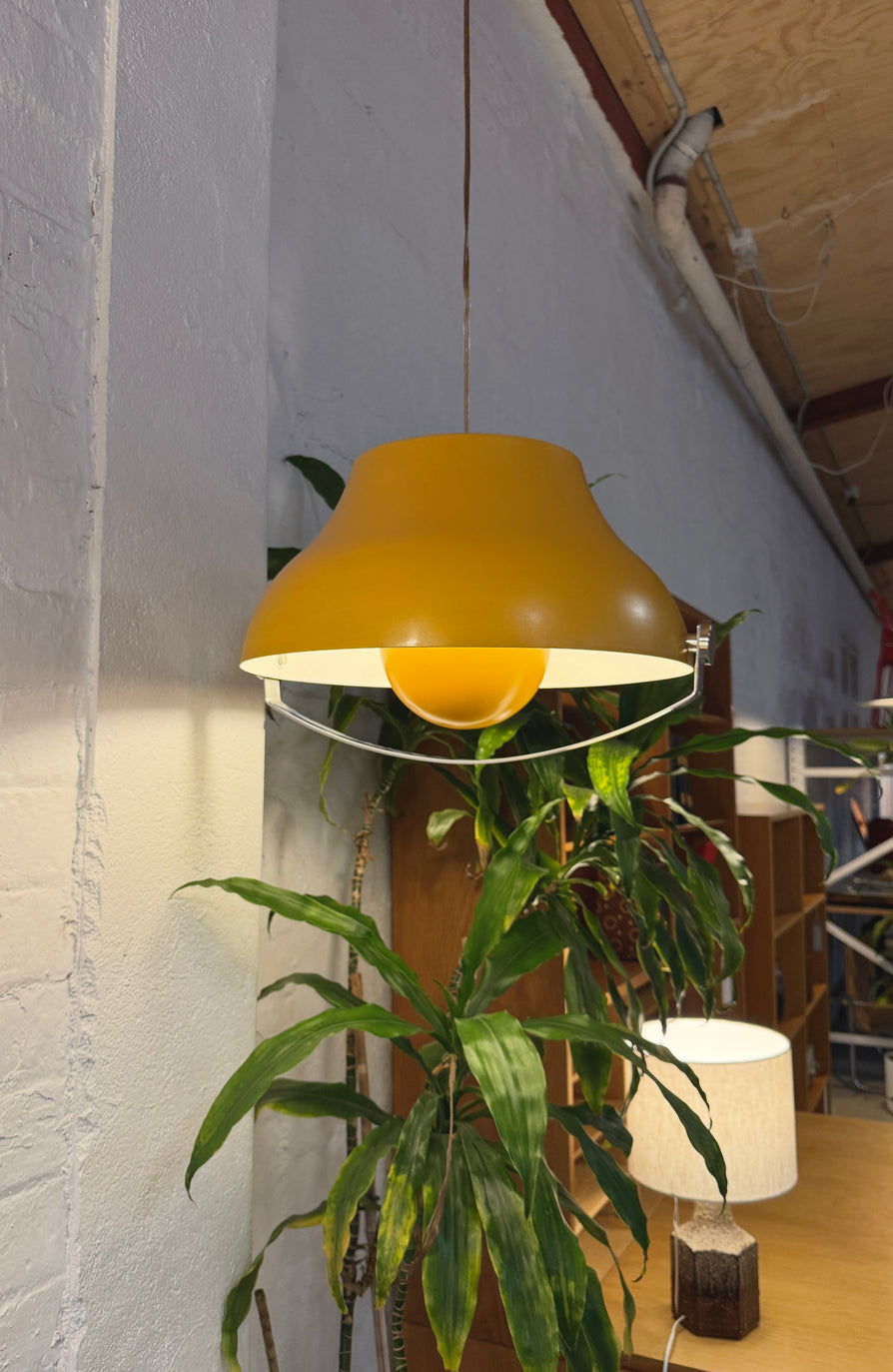 Danish Mid-Century Pendant in Yellow