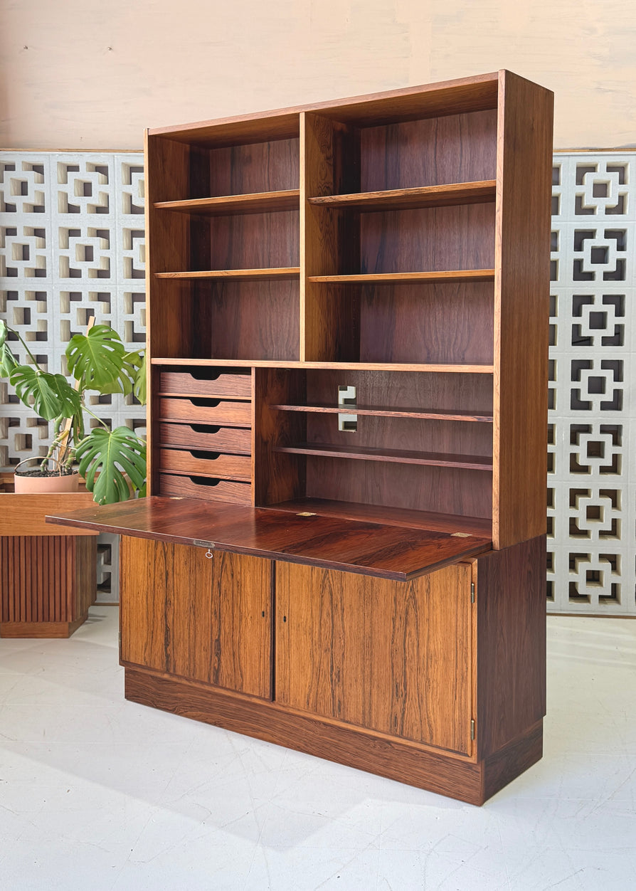 Carlo Jensen for Poul Hundevad Wall Unit / Desk in Rosewood